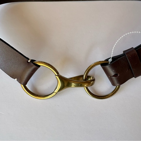 Ariat Brown Leather Bridle Belt Size Small Gold Tone Clip Buckle - Picture 4 of 12